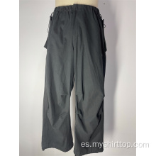 Pantalones de trabajo de lápiz de cordón arrugado